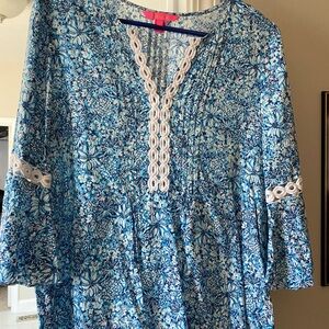 Lilly Pulitzer Blue Floral Tunic